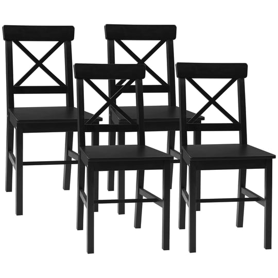 homcom-wooden-farmhouse-dining-chairs-set-of-4-with-cross-back-black-1