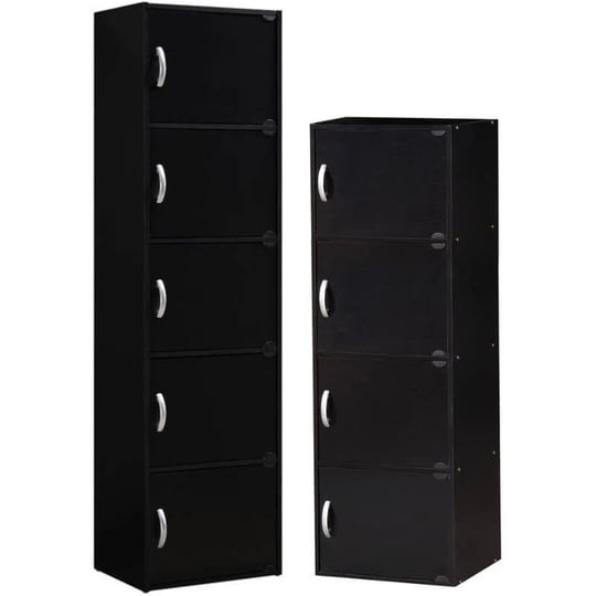 home-square-2-piece-set-with-5-shelf-bookcase-and-4-shelf-bookcase-in-black-2429980-pkg-1