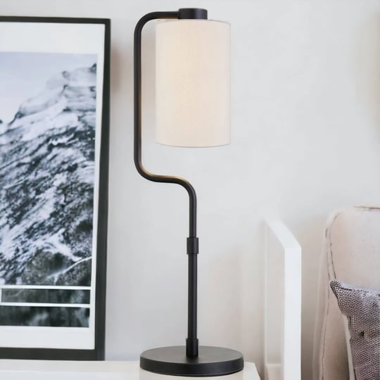 homeroots-24-black-metal-table-lamp-with-white-cylinder-shade-1