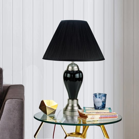 homeroots-silver-black-table-lamp-with-black-shade-1