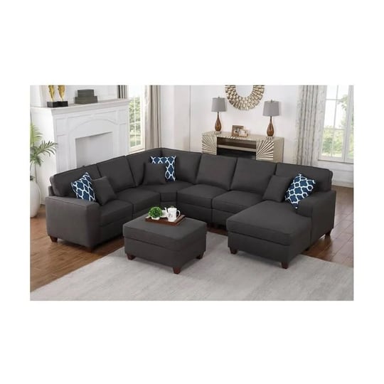 homestock-southwestern-sensibilities-7-piece-upholstered-modern-fabric-sectional-in-dark-gray-1