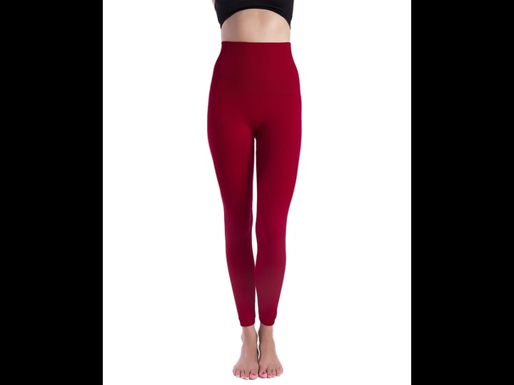homma-premium-thick-high-waist-tummy-compression-slimming-leggings-red-1