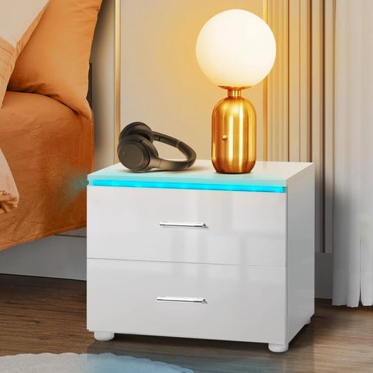 hommpa-small-nightstand-with-2-drawers-white-led-nightstand-modern-nightstand-with-led-light-bedside-1