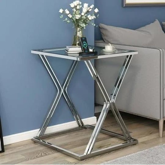 homyshopy-glass-end-table-23-62h-nightstand-chrome-side-table-for-living-room-bedroom-sliver-size-19-1