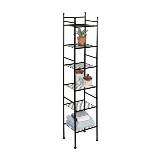honey-can-do-6-tier-space-saving-shelving-tower-black-1