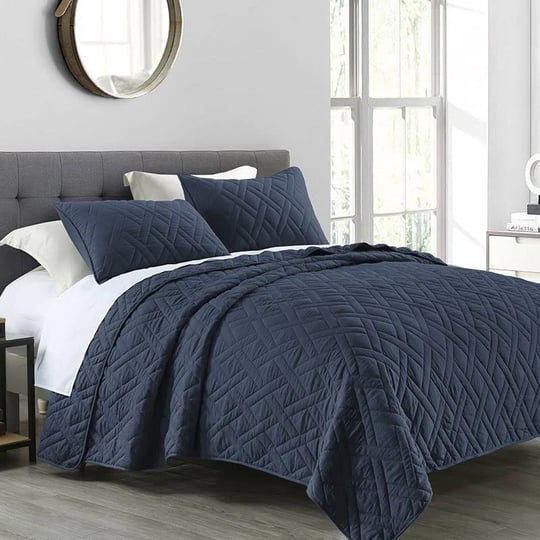 horimote-home-quilt-set-twin-size-navy-blue-classic-geometric-diamond-stitched-pattern-ultra-soft-mi-1