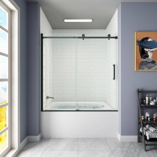 horow-55-in-59-in-w-x-60-in-h-contemporary-single-sliding-frameless-bathtub-door-in-matte-black-with-1