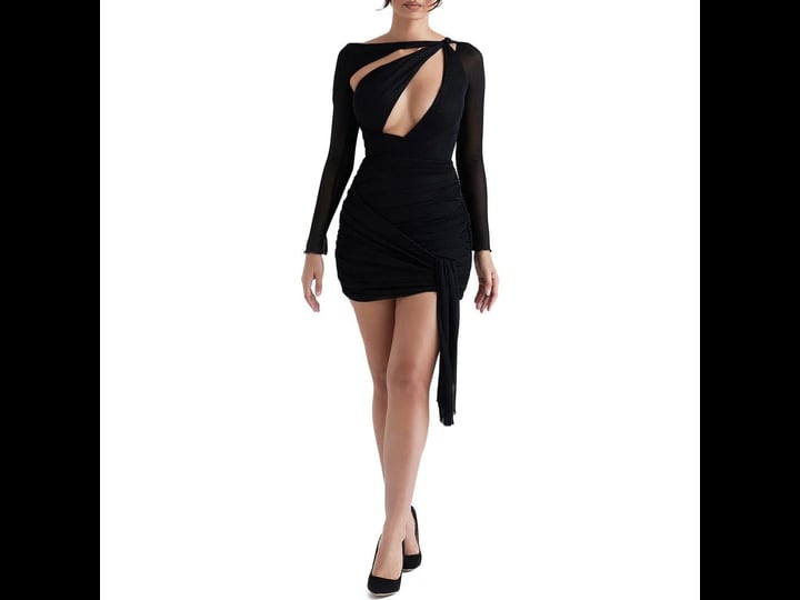 house-of-cb-santa-ruched-glitter-long-sleeve-cutout-dress-in-black-1