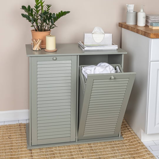 household-essentials-tilt-out-cabinet-laundry-sorter-with-shutter-front-grey-1