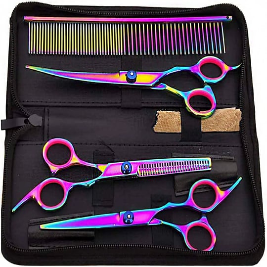 hucholite-dog-grooming-scissors-colorful-pet-trimming-scissors-set-professional-grooming-barber-scis-1