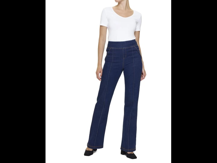 hue-womens-polished-denim-bootcut-leggings-blue-size-s-black-indigo-1