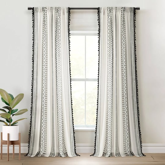 hygge-boho-stripe-tassel-window-curtain-panels-black-white-52x84-set-1