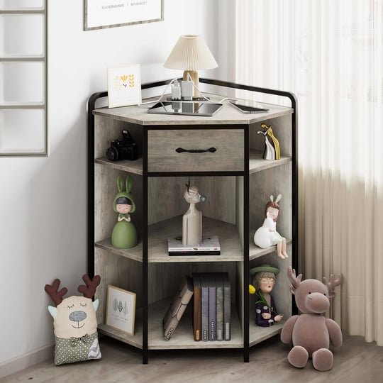 idealhouse-corner-cabinet-with-drawer-corner-bookshelf-cube-storage-with-usb-ports-outlets-wooden-me-1