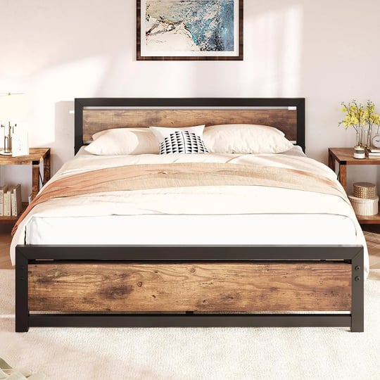 idealhouse-queen-size-bed-frame-platform-with-headboard-industrial-14-inch-queen-bedframe-no-box-spr-1