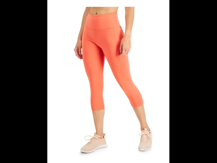 ideology-womens-orange-moisture-wicking-pocketed-short-length-upf50-compression-stretch-wear-to-work-1