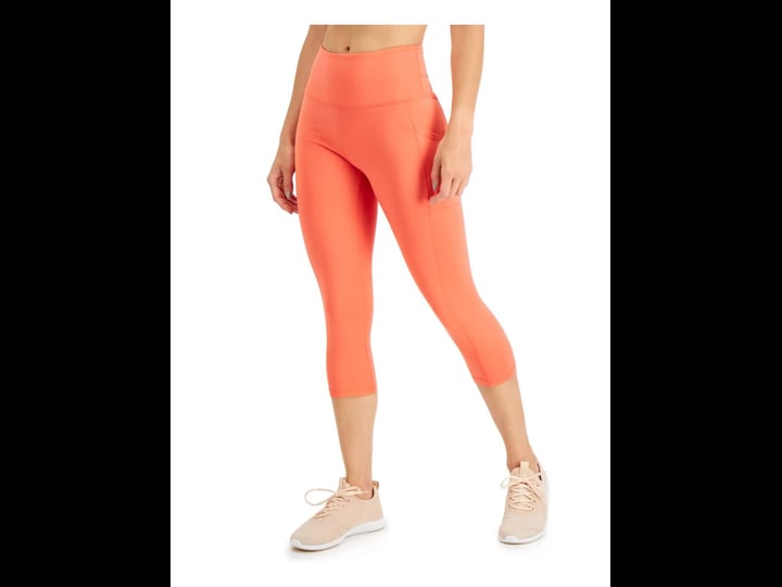 ideology-womens-orange-moisture-wicking-pocketed-short-length-upf50-compression-stretch-wear-to-work-1