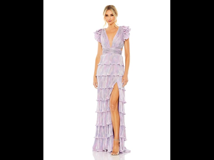 ieena-for-mac-duggal-ruffle-tiered-criss-cross-lace-up-gown-in-purple-multi-size-5