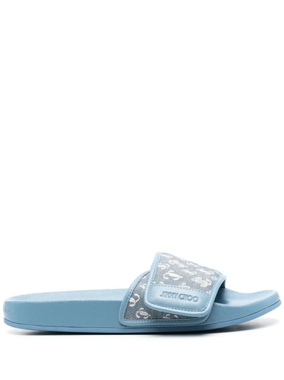 jimmy-choo-fitz-monogram-leather-slides-blue-1