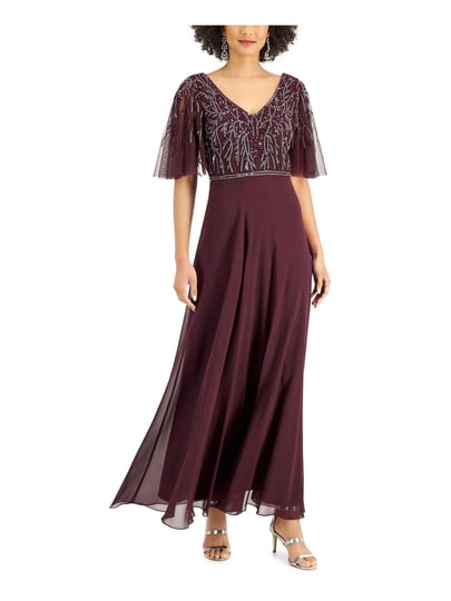 jkara-womens-burgundy-beaded-sequined-sheer-lined-flutter-sleeve-v-neck-full-length-evening-gown-dre-1