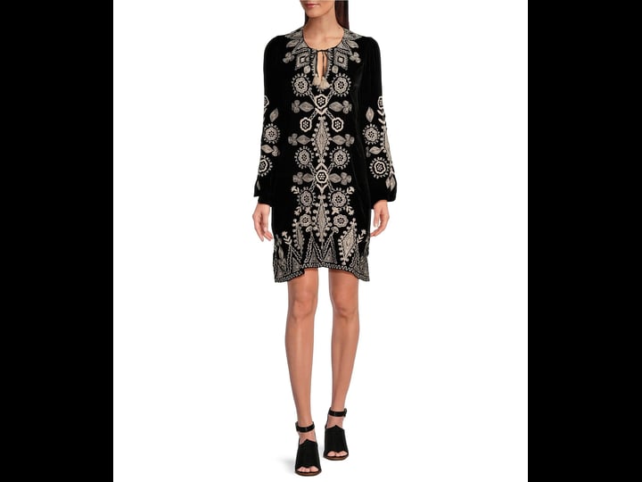 johnny-was-embroidered-velvet-split-neck-long-sleeve-shift-dress-l-1
