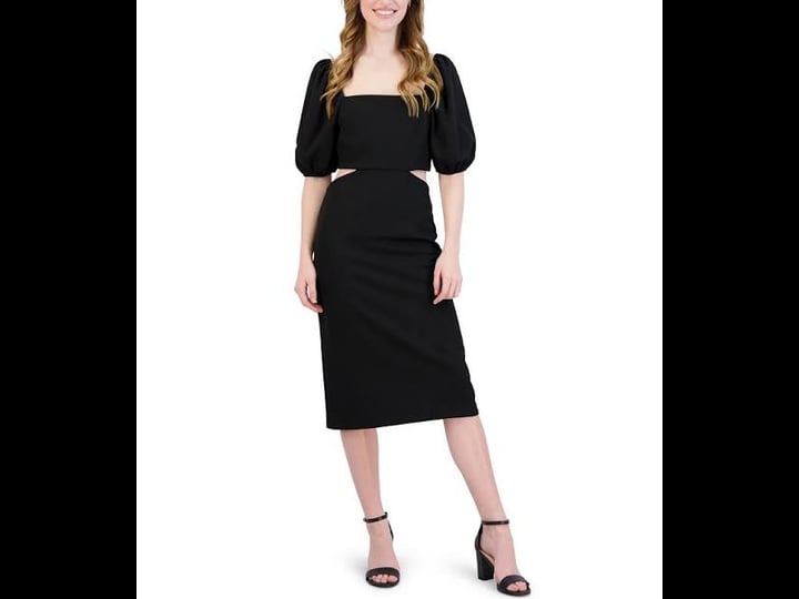 julia-jordan-puff-sleeve-cut-out-sheath-dress-black-size-15
