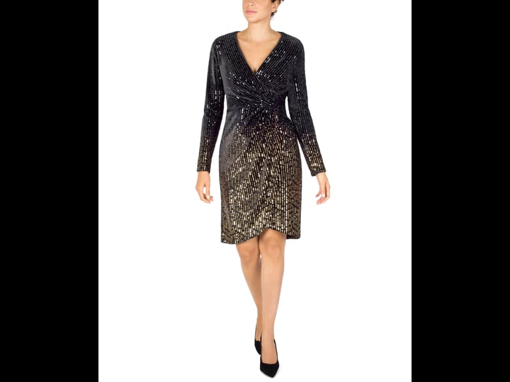julia-jordan-sequin-velvet-long-sleeve-faux-wrap-dress-in-black-gold-1
