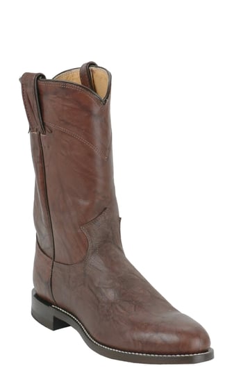 justin-mens-dark-brown-marbled-deerlite-premium-leather-roper-boots-1