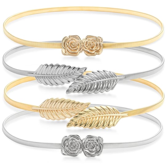 juvale-4-pack-womens-elastic-skinny-stretch-fashion-belts-leaf-rose-designs-silver-gold-27-x-0-35-in-1