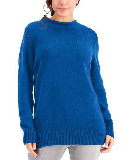 karen-scott-cotton-drop-shoulder-roll-neck-sweater-created-for-macys-vibrant-blue-size-s-1