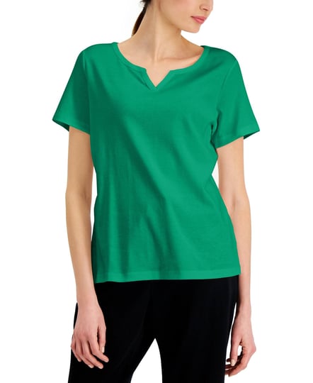 karen-scott-cotton-split-neck-top-created-for-macys-green-verde-size-s-1