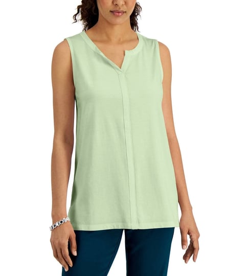 karen-scott-split-neck-sleeveless-tunic-created-for-macys-calm-aloe-size-s-1