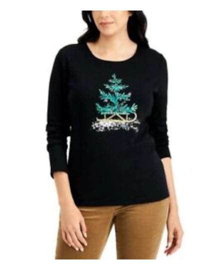 karen-scott-womens-black-embellished-glitter-graphic-long-sleeve-scoop-neck-holiday-top-petites-pp-w-1