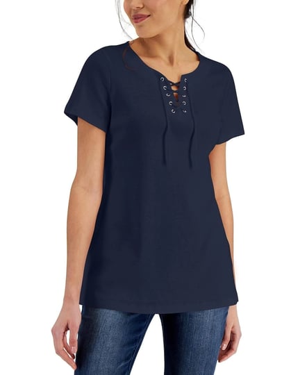 karen-scott-womens-cotton-lace-up-tunic-created-for-macys-intrepid-blue-size-s-1