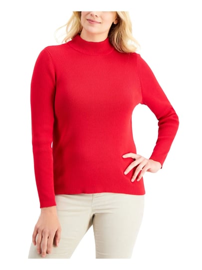 karen-scott-womens-red-ribbed-relaxed-fit-long-sleeve-mock-neck-wear-to-work-sweater-s-womens-size-s-1