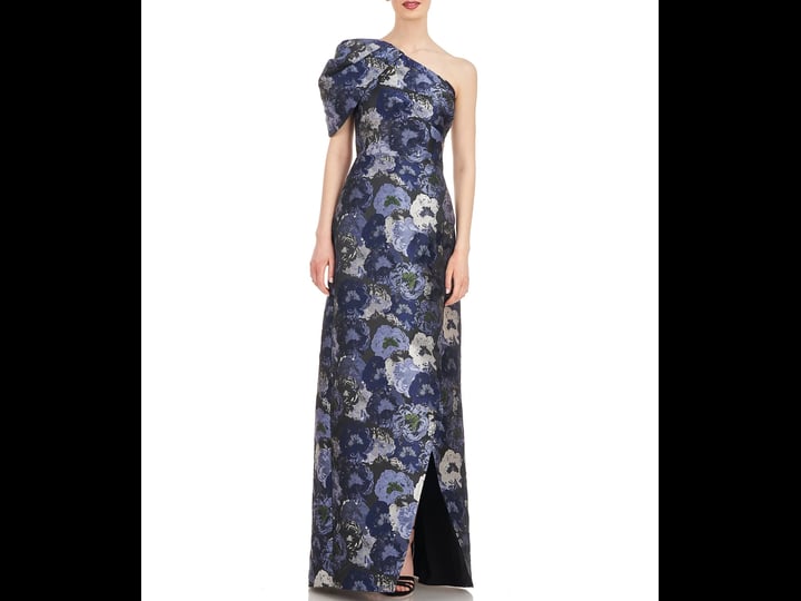 kay-unger-floral-jacquard-one-shoulder-drape-puff-sleeve-gown-11