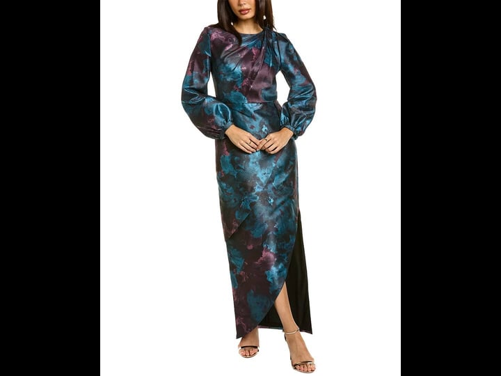 kay-unger-womens-isabel-floral-organza-gown-deep-teal-size-3