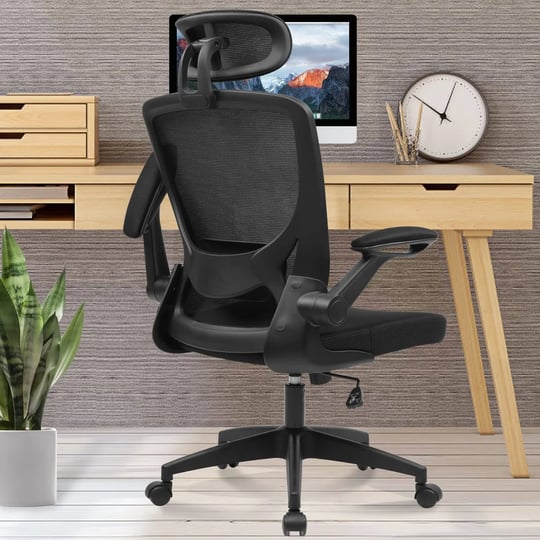 kerdom-ergonomic-office-chair-breathable-mesh-desk-chair-with-headrest-and-flip-up-arms-for-officega-1