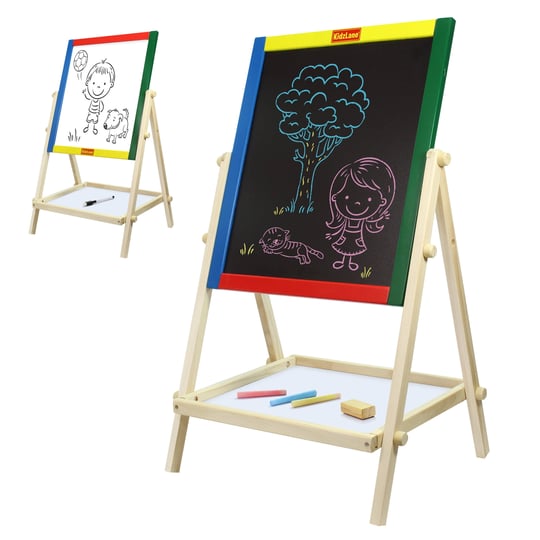 kidzlane-art-easel-for-kids-wooden-toddler-easel-double-sided-standing-chalkboard-1