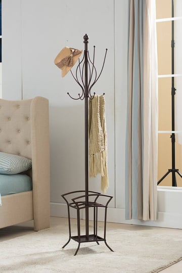 kings-brand-bronze-finish-metal-coat-rack-hat-stand-with-umbrella-holder-1