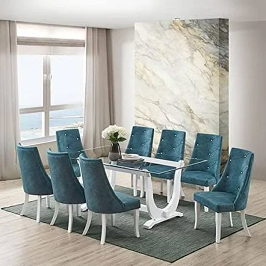 kings-brand-furniture-elmer-9-piece-glass-top-dining-set-table-8-chairs-white-blue-size-table-71l-x--1