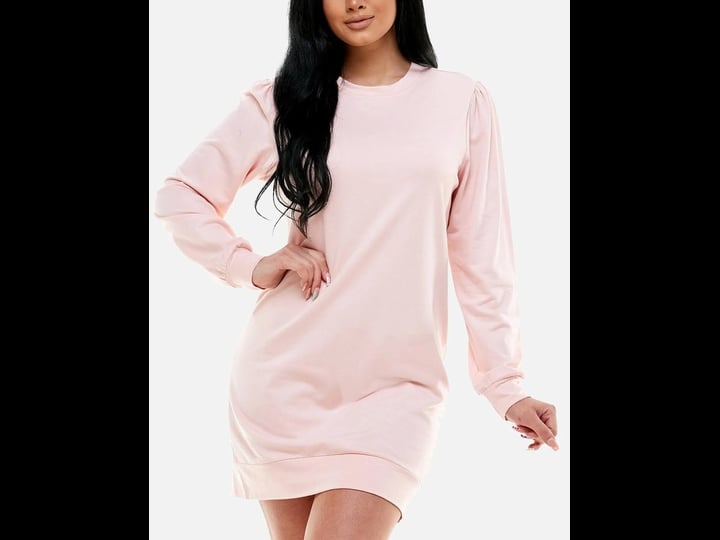 kingston-grey-juniors-puff-sleeve-casual-dress-blush-1