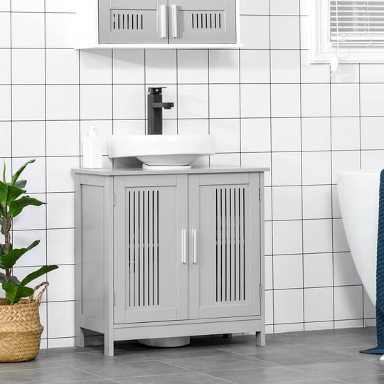 kleankin-modern-under-sink-cabinet-with-2-doors-bathroom-vanity-unit-pedestal-1
