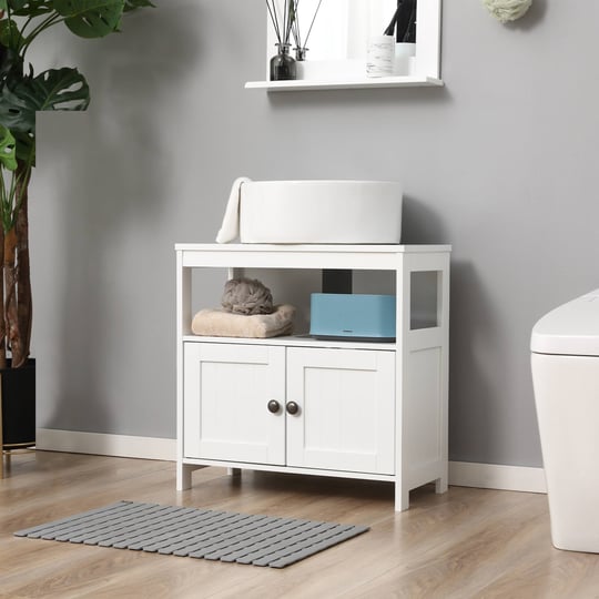 kleankin-pedestal-under-sink-cabinet-with-double-doors-modern-bathroom-vanity-storage-unit-with-shel-1