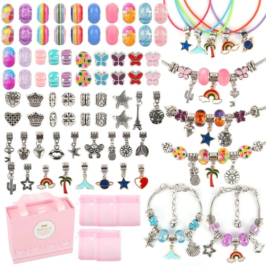koralakiri-91-pieces-charm-bracelet-making-kit-including-jewelry-beads-snake-chain-diy-gift-for-kids-1