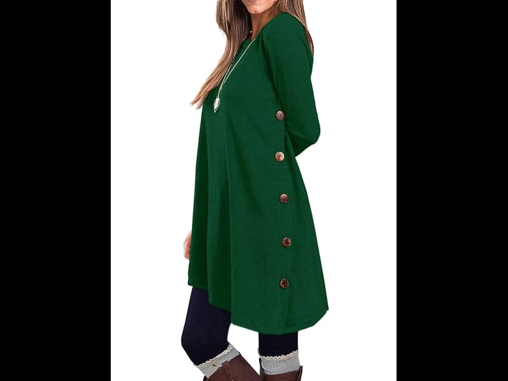 korsis-womens-long-sleeve-round-neck-button-side-t-shirts-tunic-dress-deep-blue-m-1