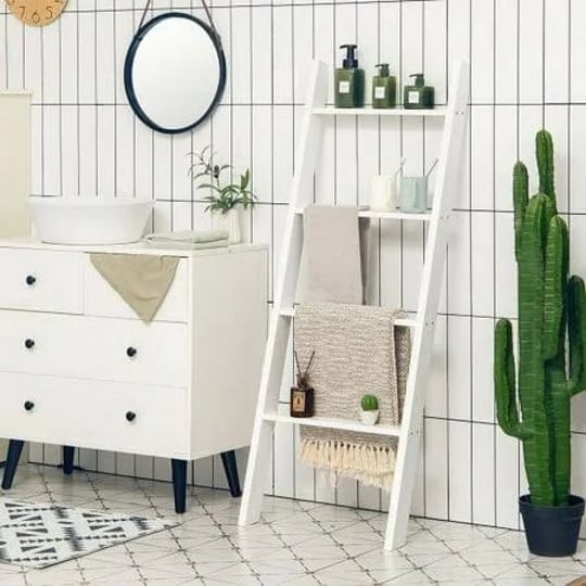 ladder-shelf-stand-4-tier-wall-leaning-white-1
