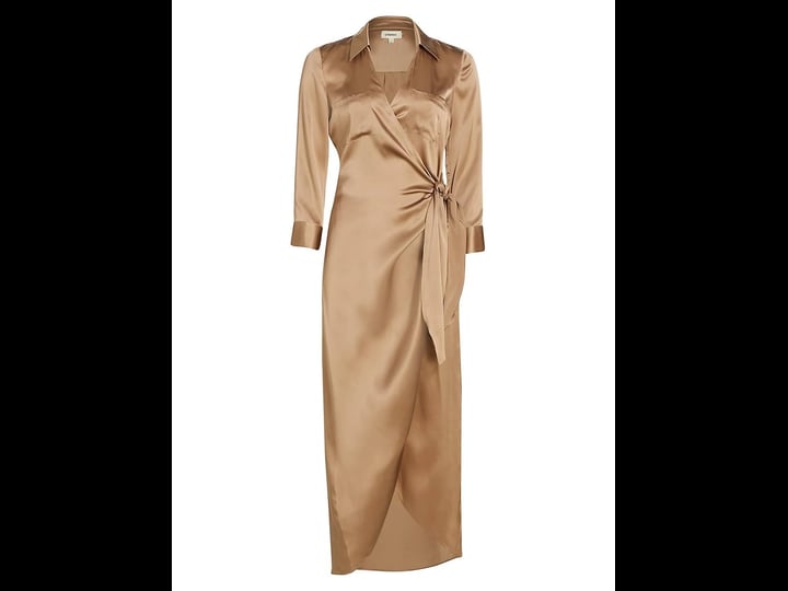 lagence-womens-kadi-silk-wrap-dress-dark-cappucino-size-7