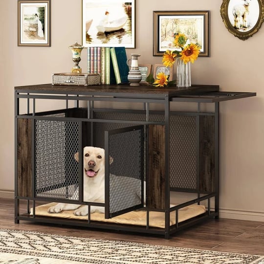 large-dog-kennels-crate-indoor-dog-crate-end-table-mesh-and-wooden-dog-cages-with-2-doors-for-s-m-l--1