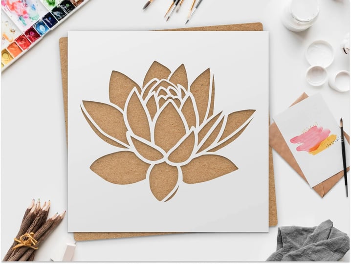 large-lotus-flower-stencil-for-painting-on-wood-canvas-paper-fabric-walls-and-furniture-10-x-10-inch-1
