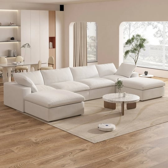 large-modular-sectional-sofa-down-filled-u-shaped-4-seater-with-2-ottoman-white-1